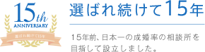 選ばれて15年